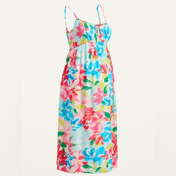 Old Navy Fit and Flare Tropical Floral Flowy Sleeveless Maternity Midi Dress XXL - Picture 6 of 15